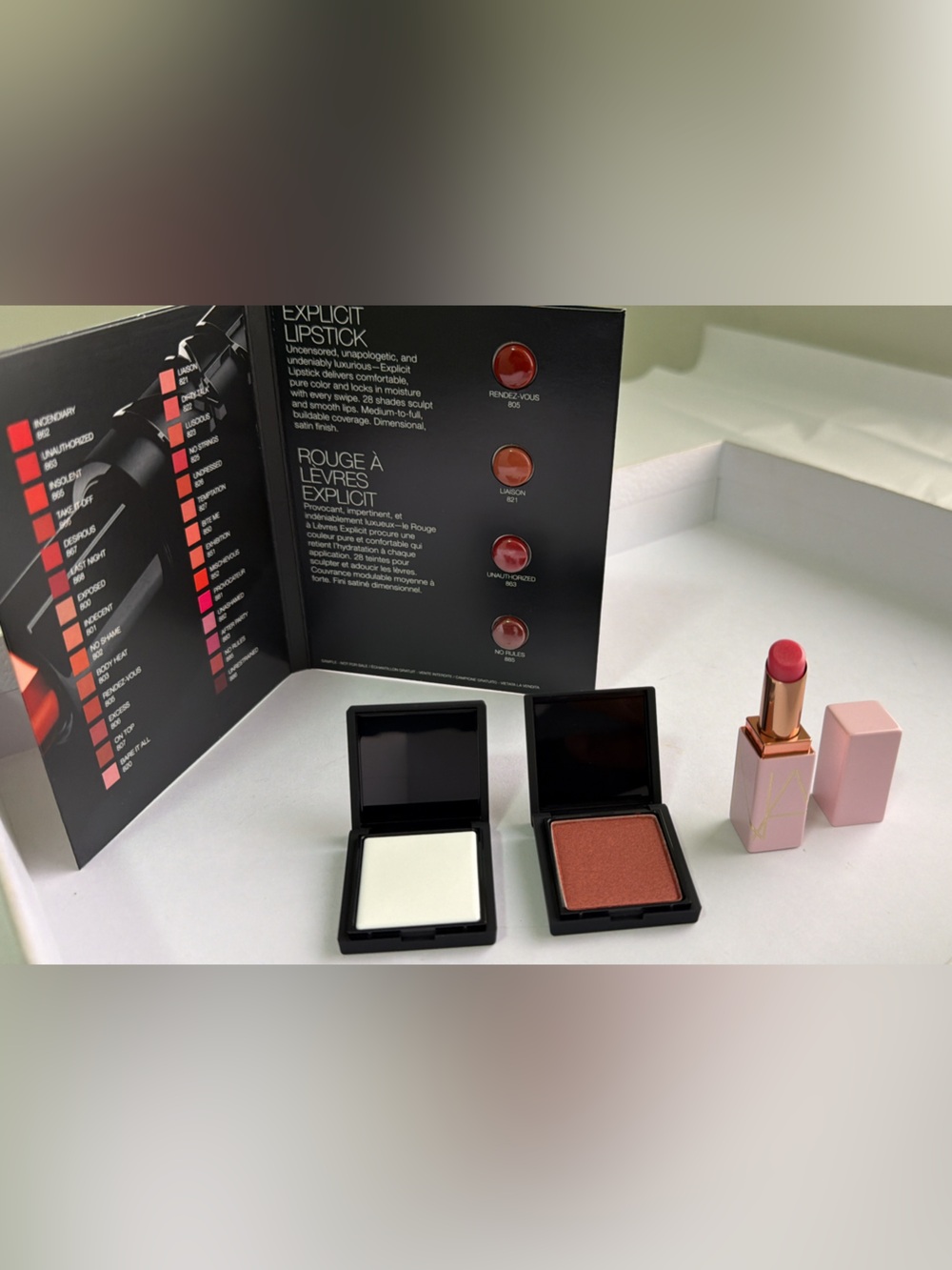 New, unused NARS blush & Glow blush and lip balm Orgasm edition MINi SET.